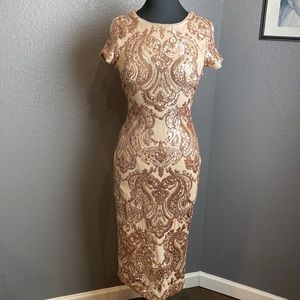 Betsy & Adam Sequined Cocktail Dress Size 8